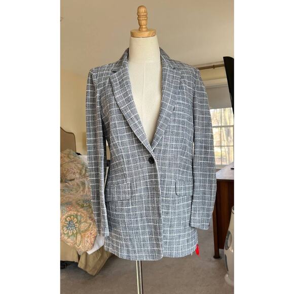 Rag & Bone Ames Deconstructed Check Cotton Relaxed Fit Blazer - Picture 7 of 16